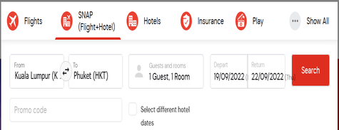 AirAsia Snap Flights + Hotels