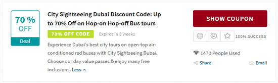  City Sightseeing Dubai Promo Codes