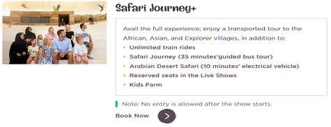 Dubai Safari Park Safari Journey+