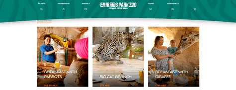 Emirates Park Zoo & Resort  Experiences