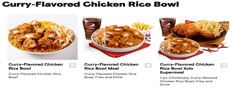 Jollibee Curry-Flavoured Chicken Rice Bowl