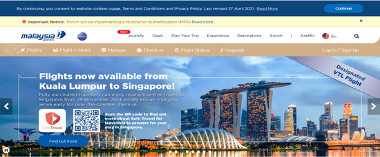 Malaysia Airlines Official Website