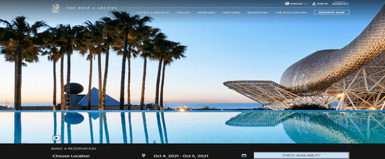 Ritz-Carlton Hotels Website