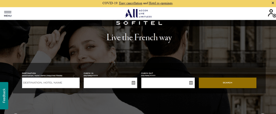 Sofitel Hotels Website
