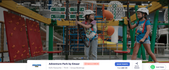 Adventure Park by Emaar Website