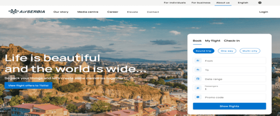 Air Serbia Website