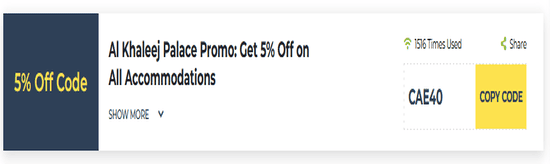 Al Khaleej Palace Deira Hotel  Show Coupon
