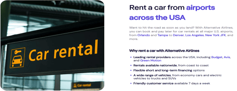 Alternative Airlines Car Rentals