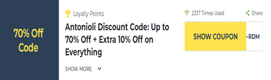 Antonioli Show Coupon