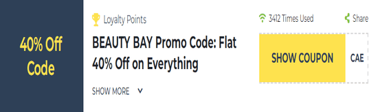 BEAUTY BAY Show Coupon