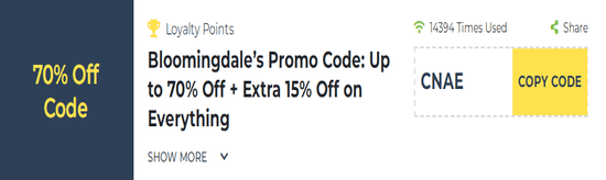 Bloomingdale’s Show Coupon