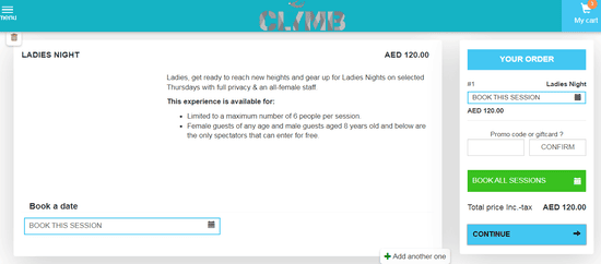 Clymb Abu Dhabi discount applied