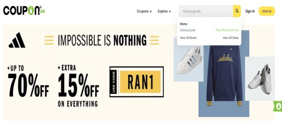 GetYourGuide Search Store