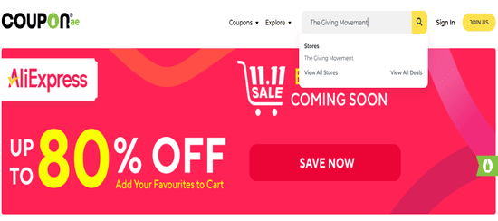 The Giving Movement Search Store