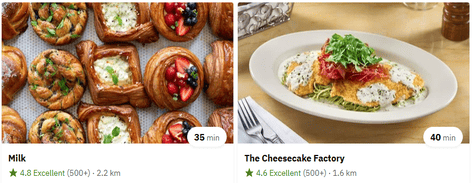 Deliveroo Desserts & Sweet Dishes