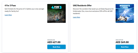 Dubai Aquarium & Underwater Zoo General Tickets