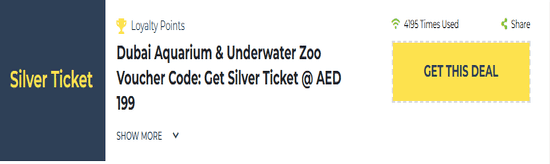 Dubai Aquarium & Underwater Show Coupon
