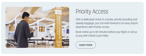 Etihad Airways Priority Access