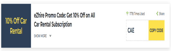 eZhire Show Coupon