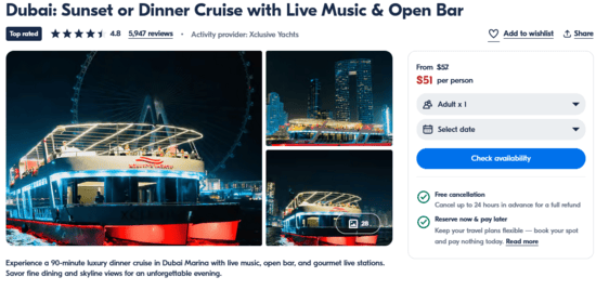 Products of GetYourGuide