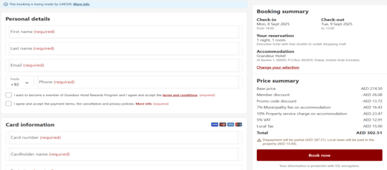 Grandeur Hotel Apply Coupon