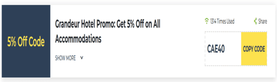 Grandeur Hotel Show Coupon