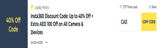 Insta360 Show Coupon