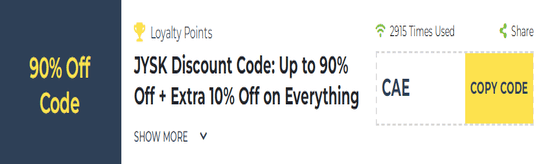 JYSK Show Coupon