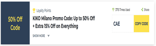 KIKO Milano Show Coupon
