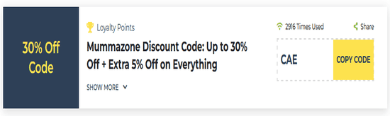 Mummazone Show Coupon