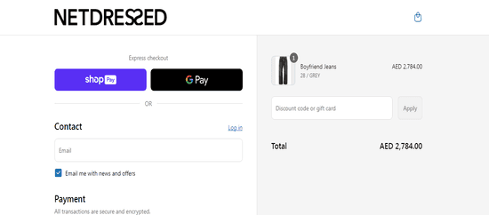 Netdressed discount applied
