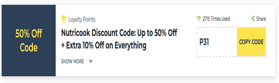 Nutricook Show Coupon