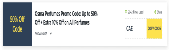 Osma Perfumes Show Coupon