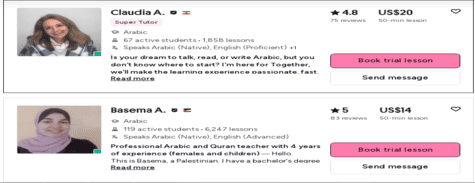 Preply Arabic Tutors