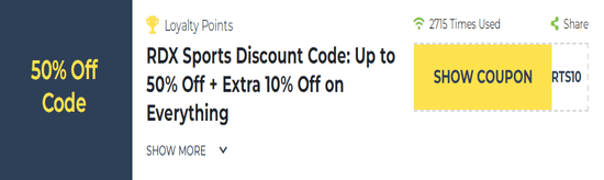 RDX Sports Show Coupon