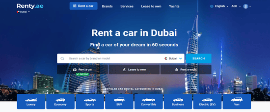 Renty.ae Website