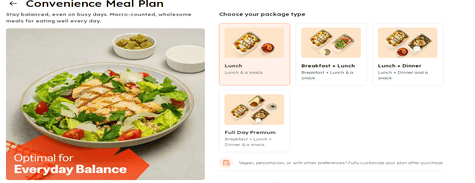 Right Bite Convenience Meal Plan
