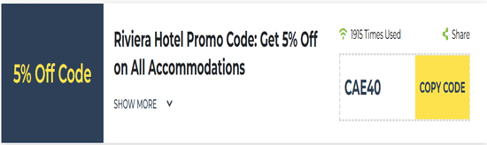 Riviera Hotel Dubai Show Coupon
