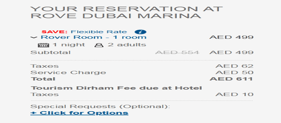 Rove Hotels Coupon Applied