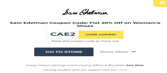 Sam Edelman Copy Code