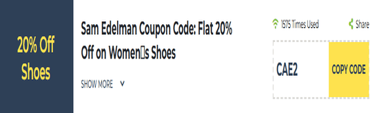 Sam Edelman Show Coupon