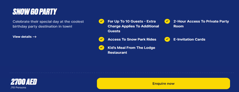 Snow Abu Dhabi Birthday Parties