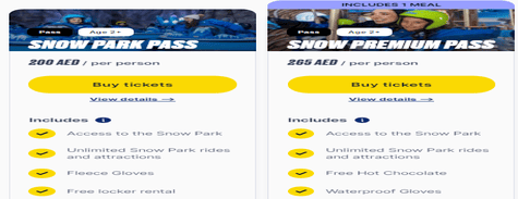 Snow Abu Dhabi Snow Park Passes