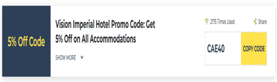 Vision Imperial Hotel Show Coupon