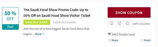 Promo The Saudi Food Show Code
