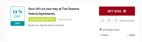 Two Seasons Hotel & Apartments Coupon